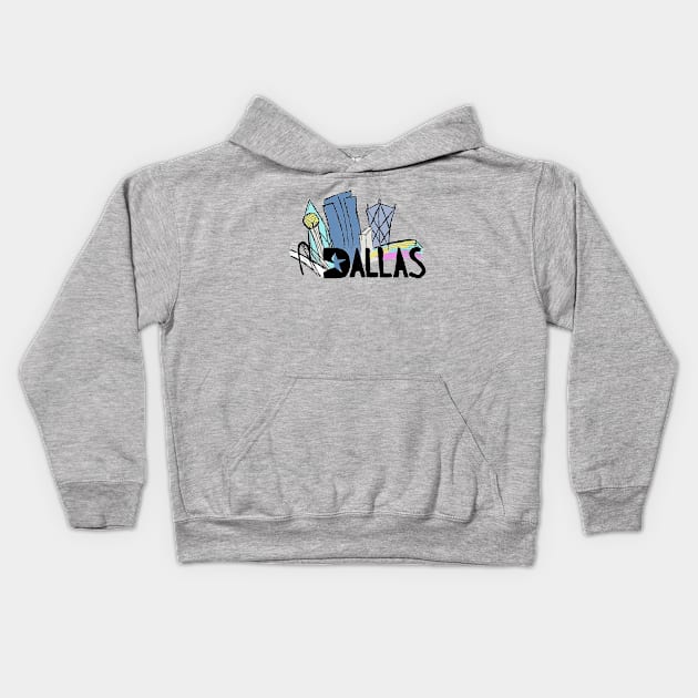 Dallas Skyline Kids Hoodie by wesgentry